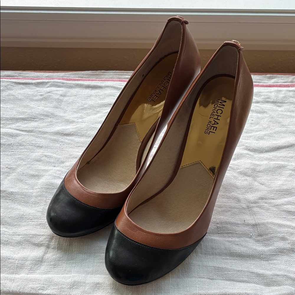 Michael Kors Two-Tone Brown and Black Heels